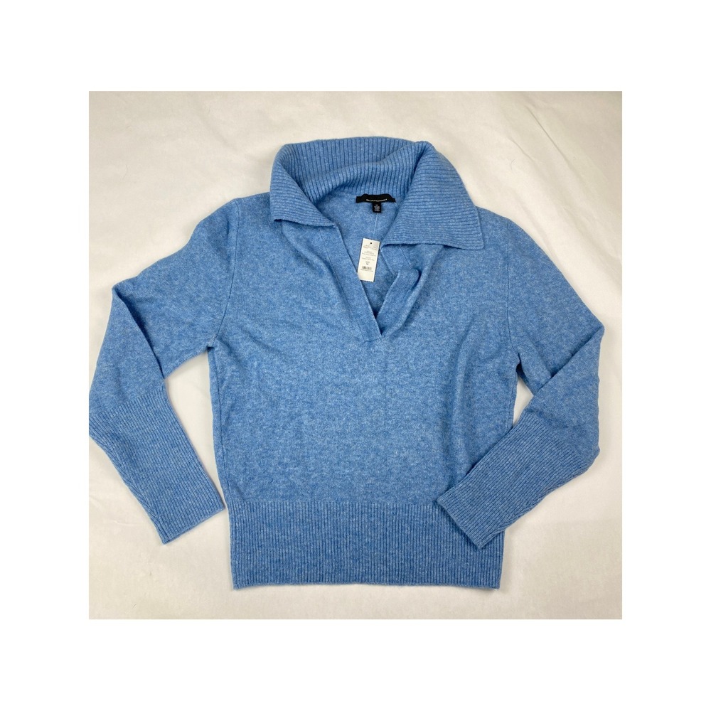 NWT WHBM Sweater Women's Size M Blue Wide Collar Pullover
